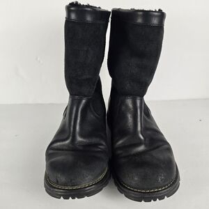 Ugg Womens Black Brooks Shearling Lined Winter Casual Suede and Leather Size 7